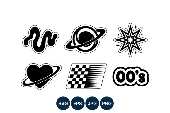 Black White Snake Planet Star Heart Graphics