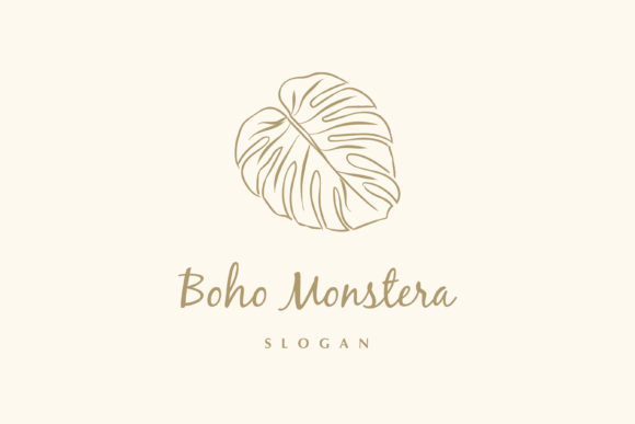 Boho Monstera Logo Template: A Versatile Graphic Design Asset for Sellers
