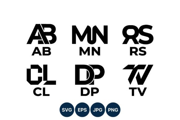 Bold Black Letters Monogram Set: Graphics for Local Branding