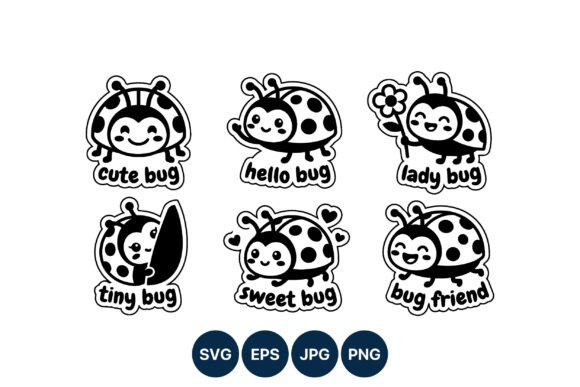 Cute Ladybug Cartoon Vector Graphics