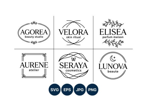 Elegant Beauty and Cosmetic Studio Logos