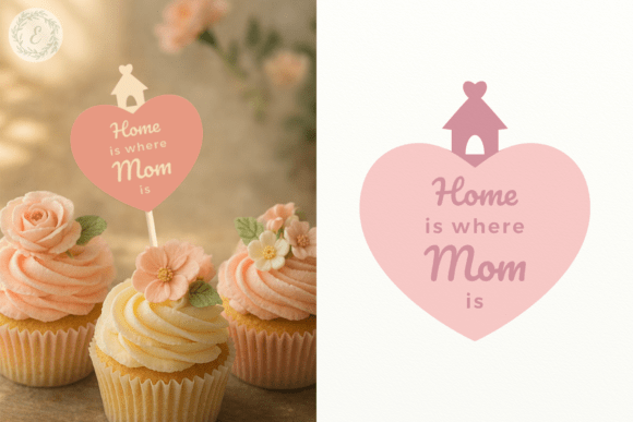 Home is Where Mom Is Layered Cake Topper – Laser Cutting for Heartfelt Branding