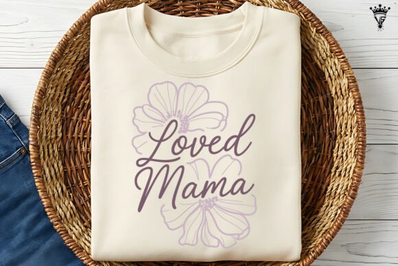 Loved Mama Floral SVG Cut File for Crafts and Graphics