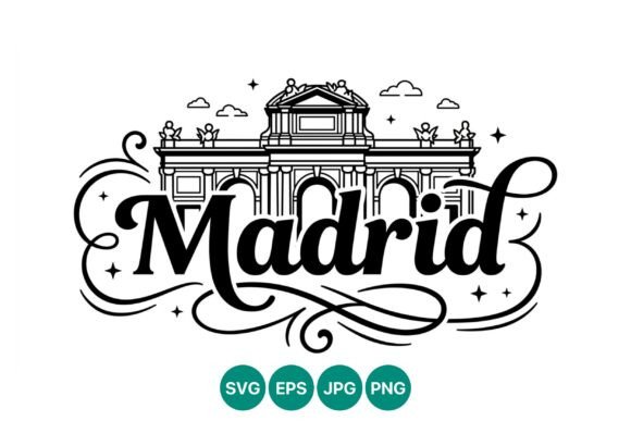 Madrid Puerta Alcala Lettering: Elegant Illustrations for Real Graphic Design Projects