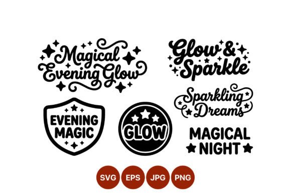 Magical Evening Glow Script Lettering Graphics