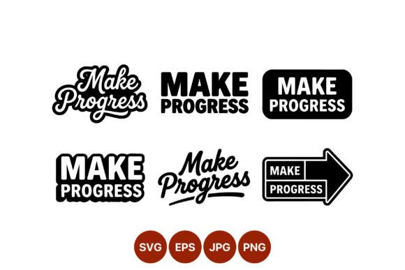 Make Progress Black Typography Vector: Graphics for Bold Design