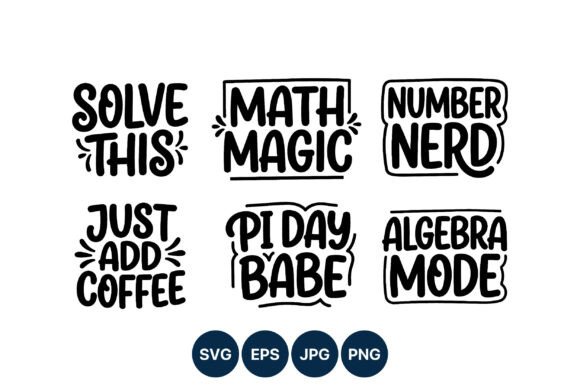 Math Phrases Handwritten Vector Art Graphics