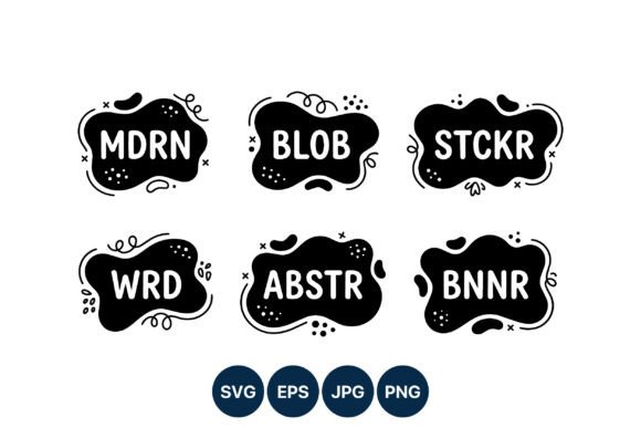 Modern Black Blob Shapes Vector Graphics