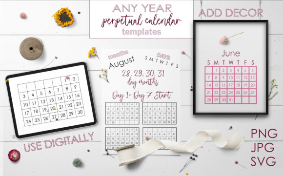 Perpetual Calendar Templates for Modern Branding and Marketing