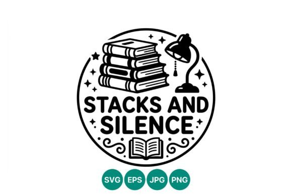 Stacks and Silence Books Lamp Vector Graphics