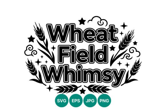 Wheat Field Whimsy Black and White Graphics