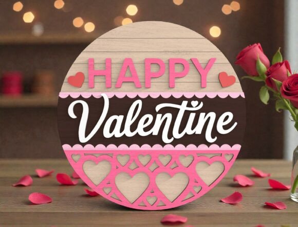 Wooden Valentine Door Sign Laser Cut: A Design Asset for Heartfelt Branding